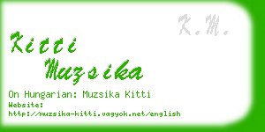 kitti muzsika business card